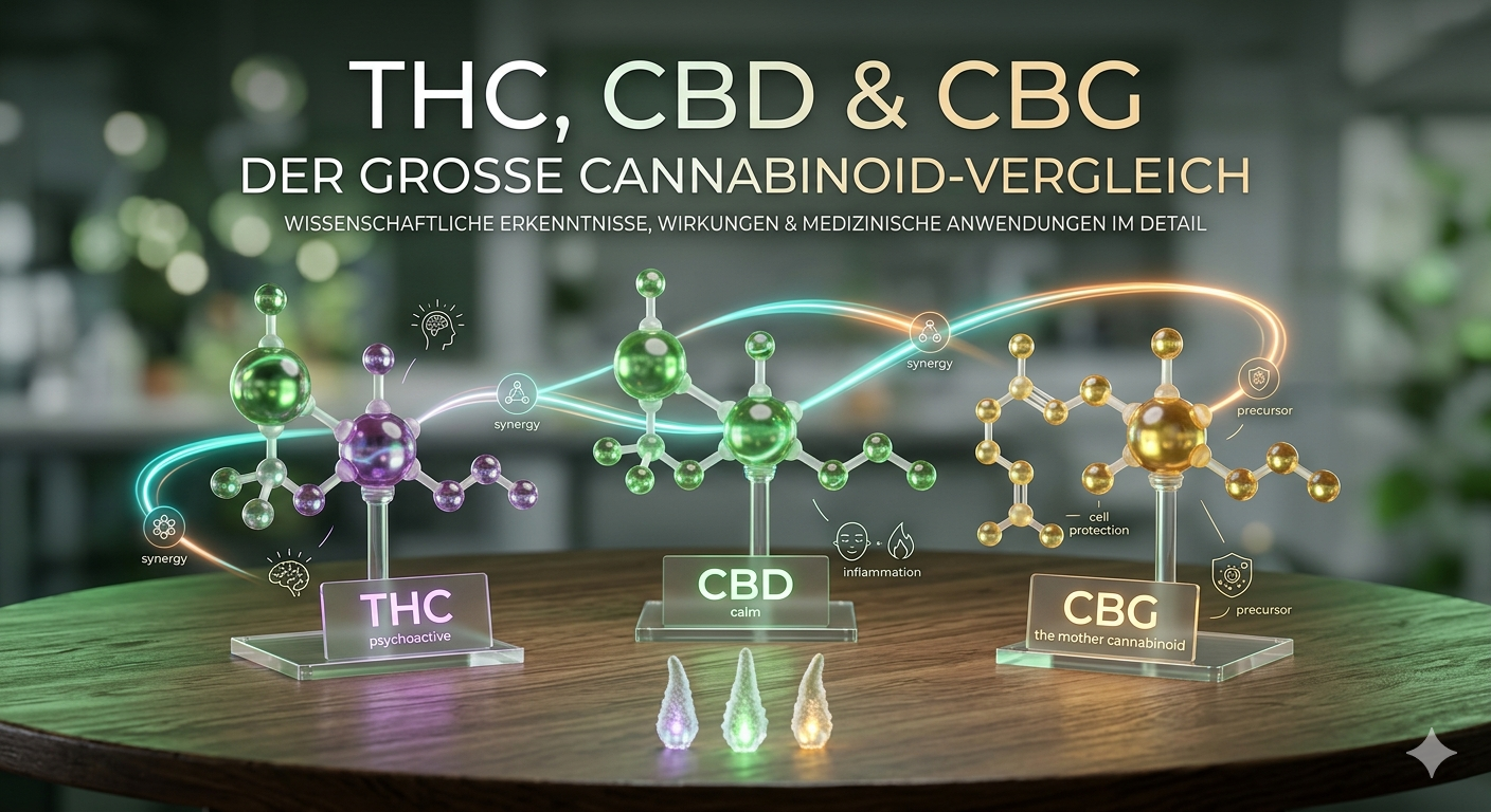 THC, CBD & CBG: Der große Cannabinoid-Vergleich – Was du wissen musst